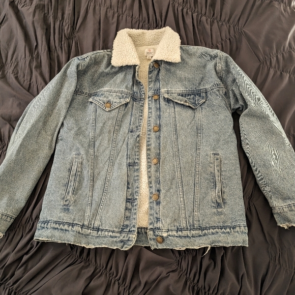 Sherpa lined denim jacket - Picture 1 of 7